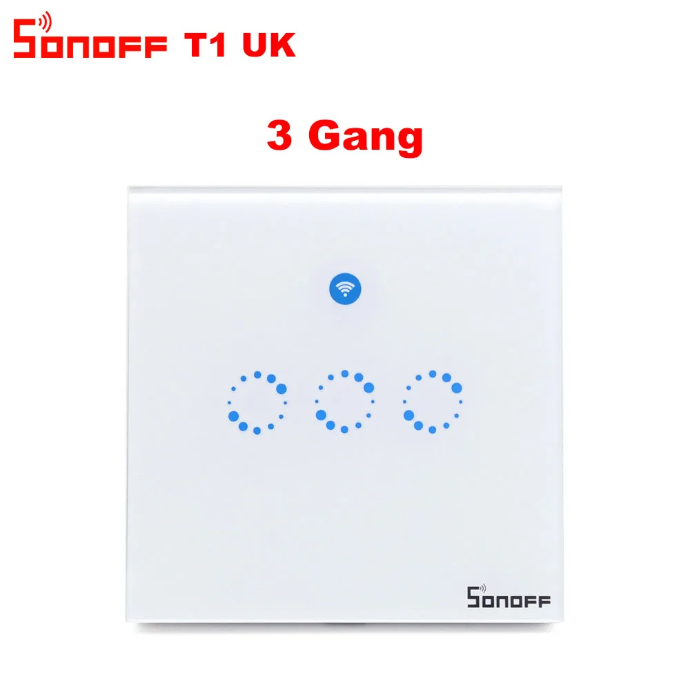 3 Gang Itead Sonoff T1 UK Wifi настенный сенсорный переключатель беспроводной дистанционный светильник реле приложение управление Wifi умный переключатель работает с Alexa Google Home - Комплект: 3 Gang