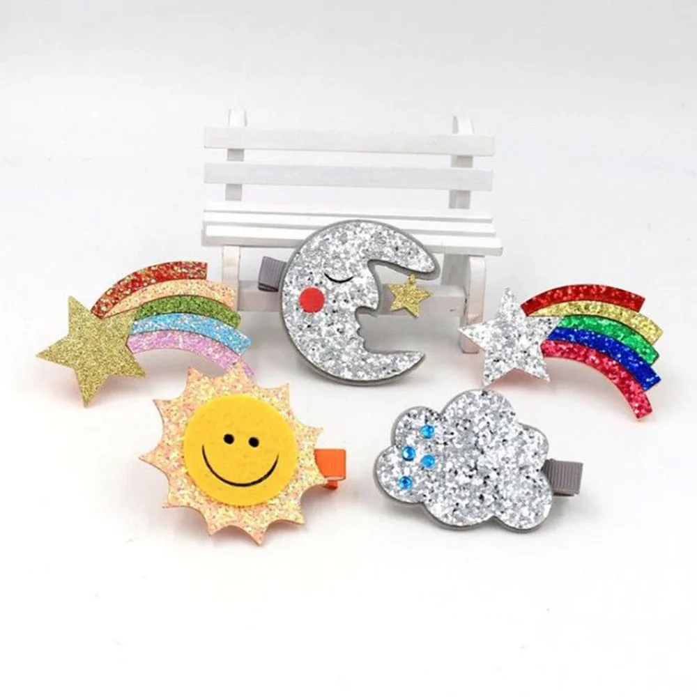 1 шт. новый дизайн милые заколки для волос в форме Луны блестящие солнечные