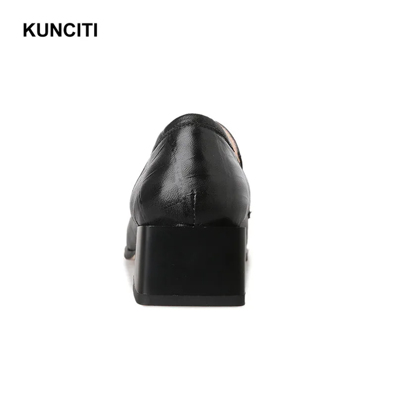 KUNCITI/; Туфли-лодочки; женская обувь; женские офисные туфли из тисненой кожи; Туфли Mary Jane с квадратным носком; официальная обувь в европейском стиле; Lotita; G941