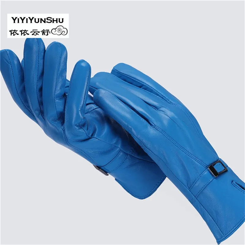 color 17 Yiyyunshu перчатки из натуральной овчины для женщин Натуральная Шерсть Зима Осень теплые меховые перчатки натуральный мех перчатки из натурального меха женские - Цвет: color 17