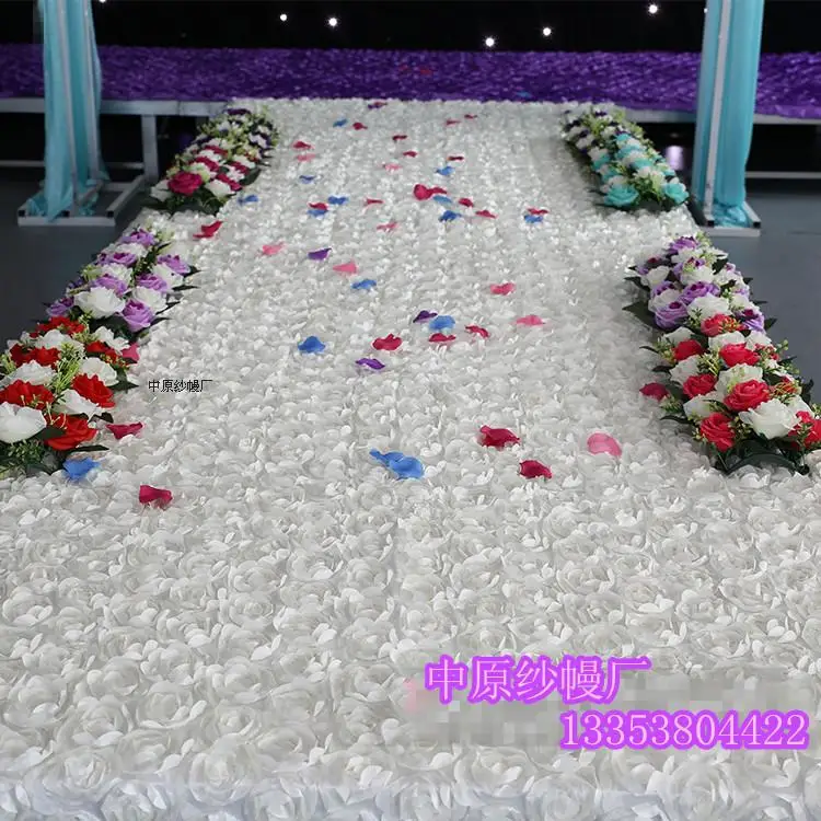10m/lot rose flower capet 1.4 meter wide wedding white rose carpet ,wedding carpet runner,wedding decoration,party supply