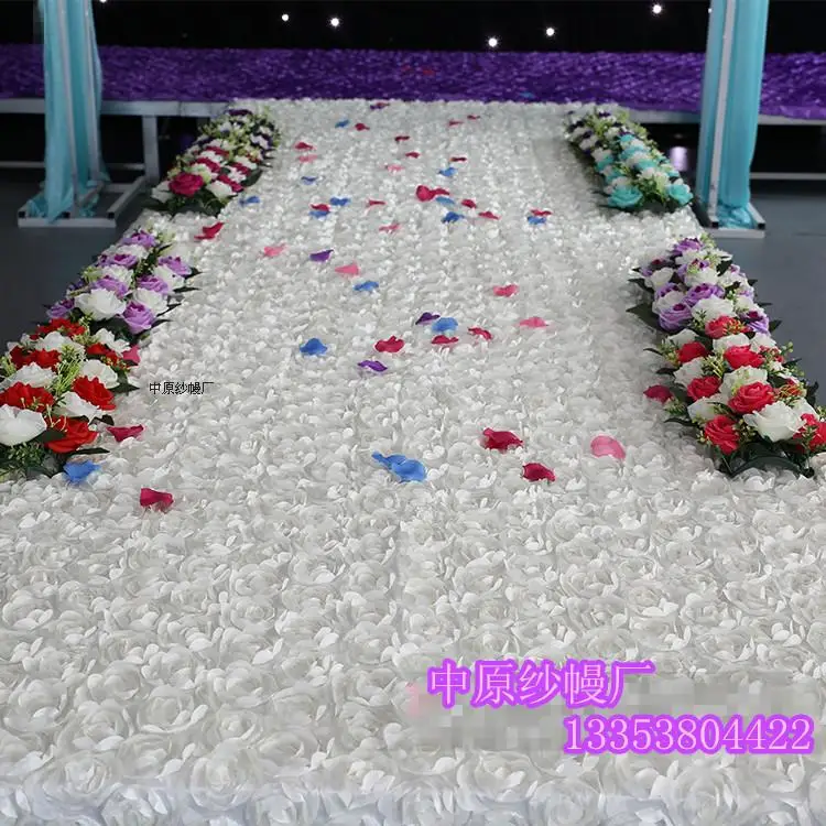 

10m/lot rose flower capet 1.4 meter wide wedding white rose carpet ,wedding carpet runner,wedding decoration,party supply