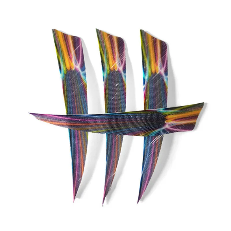 50pcs 4inch Arrow Feathers Colorful Natural Turkey Feather Right Wing Fletches Vanes For Hunting Shooting Arcehry Accessories