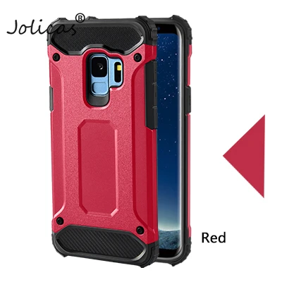 Red Back Armor For Samsung Galaxy S9 Case Phone Cases For Samsung Galaxy S9 Plus S8 S7 Edge S6 Note 8 A8 J3 J5 J7 A3 A5 A7 - Цвет: Red