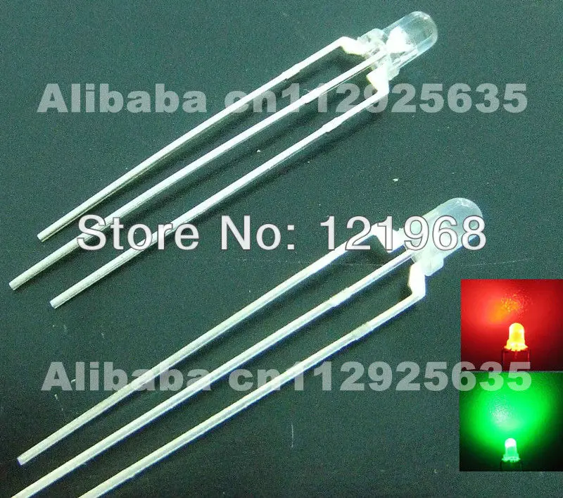 Бесплатная доставка + 1000 шт красный зеленый двухцветный светодиодный