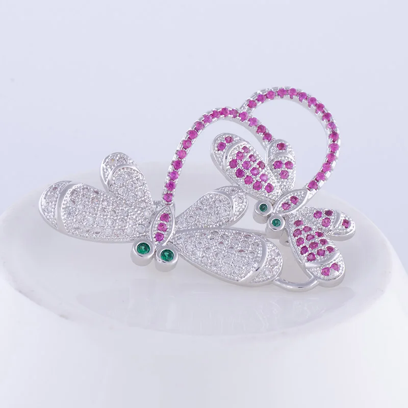 Горячие модные ювелирные изделия Bijoux циркон брошь в виде стрекозы для изготовления ювелирных украшений Медная брошь с животными брошь на шарф и свитер