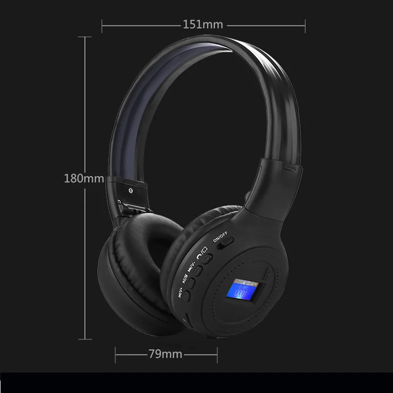 NVAHVA световой беспроводной Bluetooth наушники гарнитура ЖК дисплей экран AUX проводной