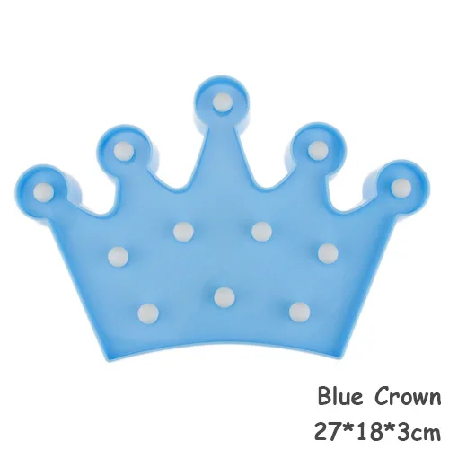 Blue Crown Корона светодио дный СВЕТОДИОДНЫЙ Ночник Прекрасный Фламинго кактус звезда облако Рождество Фея Мультфильм настольная лампа украшения в спальню дети настенный светильник - Испускаемый цвет: Blue Crown