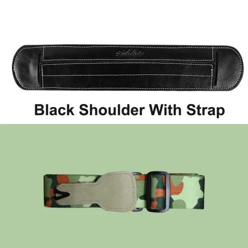 Black With Strap Солдат съемный коровья кожа из натуральной воловьей кожи гитарный ремень наплечный мягкий музыкальный инструмент ремень Pad - Цвет: Black With Strap