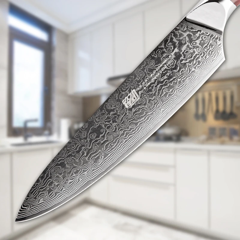 FINDKING 6 шт. AUS-10 Дамасская сталь палисандр деревянная ручка набор ножей из дамасской стали 67 слоев шеф-повара универсальный F нож