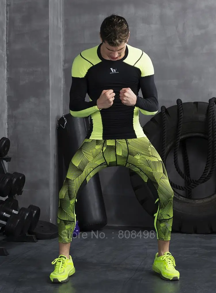 Мужские компрессионные штаны 3/4 джоггеры колготки фитнес брюки обтягивающие