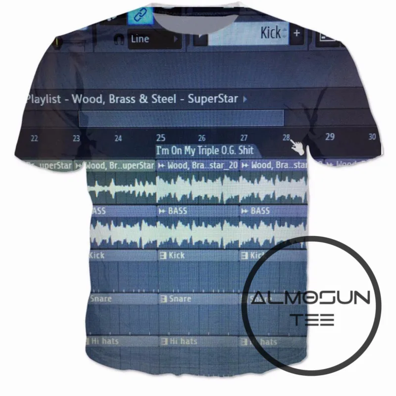 Футболка с 3D рисунком радио Ableton DJ повседневная хипстерская летняя уличная