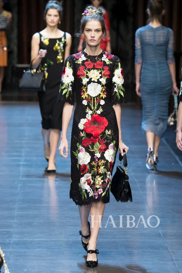 Летнее платье 2017 элегантные Женское Европейский Дизайн Звезда же пункт