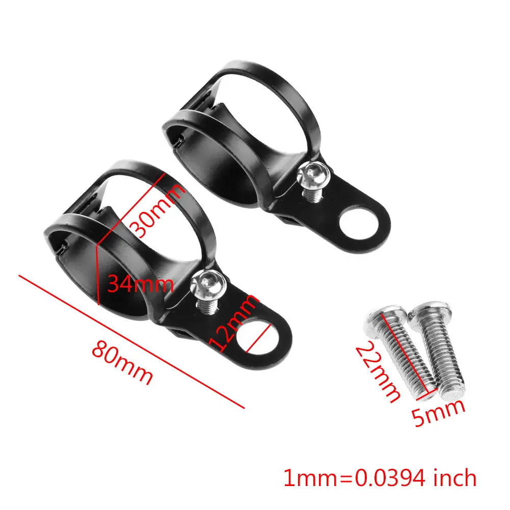 2pcs/Set 190*45*30mm Motorcycle Black Metal Fork Ear Clamp Turn Signal Light Mount Brackets Holder for Harley Scooter | Автомобили и