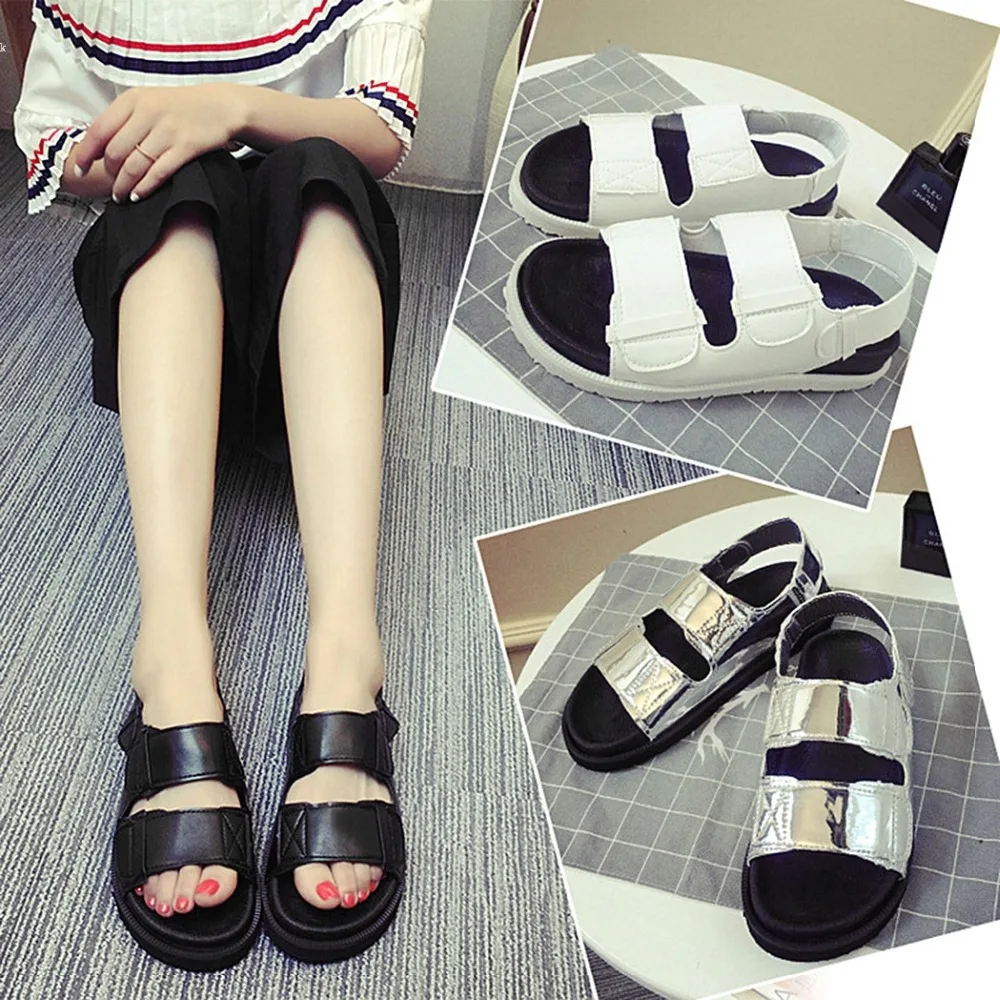 2017 Новый Летний Открытый Пляж Писк Обуви Женщины Повседневная ПУ Пляжные