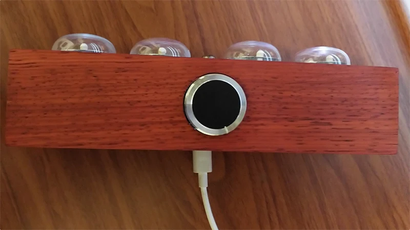 Светящиеся трубчатые часы IN 4 NIXIE Tube цельнодеревянные электронные полноцветный