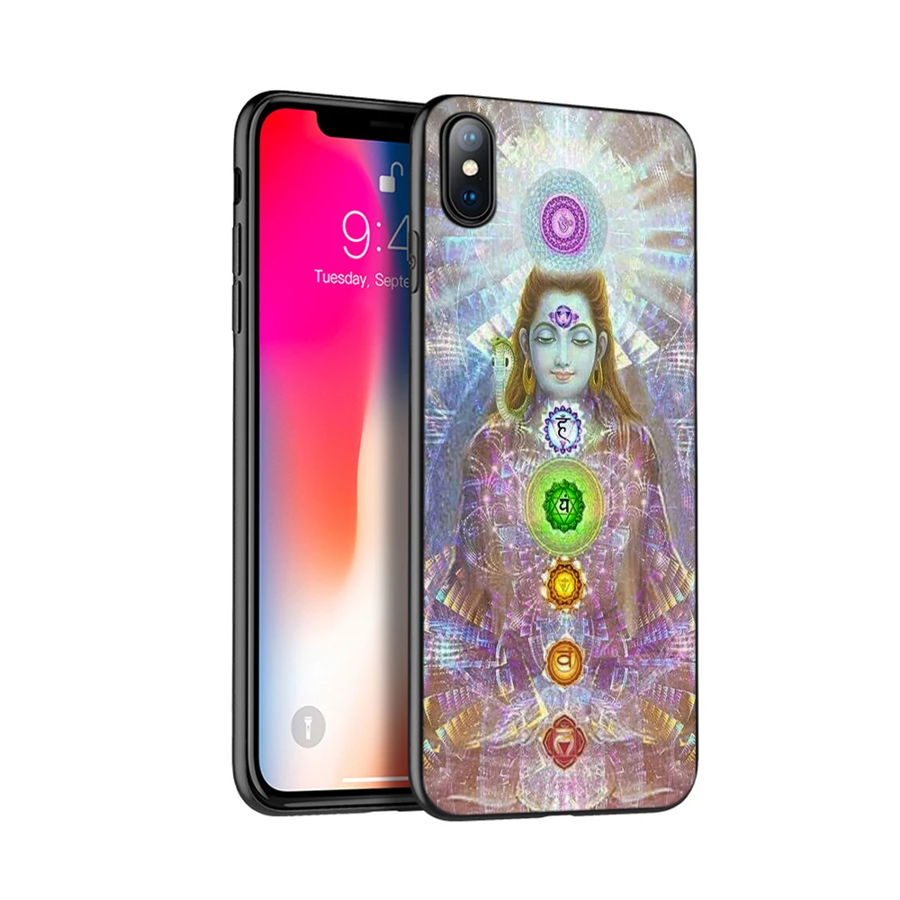 Черный чехол ТПУ для iphone 5 5s se 6 6s 7 8 plus x 10 XR XS 11 pro MAX силиконовый чехол Властелин Шива индуистский Бог Будда Индия махакал - Цвет: 17958