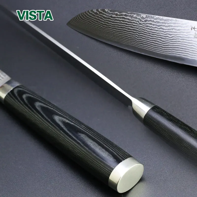 Кухонный нож Santoku, нож для суши, шеф-повара, 5 дюймов, дамасский нож, 67 слоев, VG10, японские ножи из нержавеющей стали, Pakka, деревянная ручка