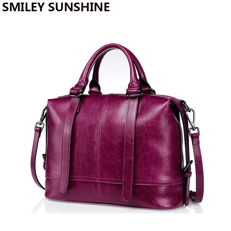 Роскошные дамские сумочки SMILEY SUNSHINE дизайнерские из натуральной кожи фиолетовая