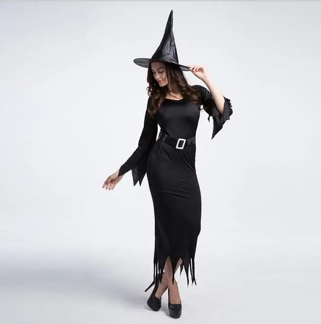 Black Witch Costume Deluxe Adult Womens Magic Moment Halloween Fancy Dress |