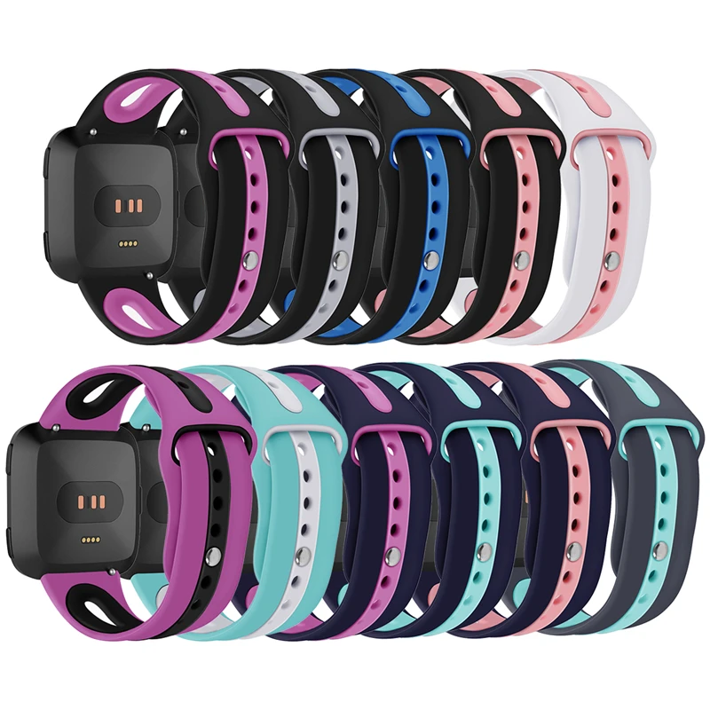 Совместим с Fitbit versa, ремешок силиконовый дышащий сменный спортивный ремешок для Fitbit часы Versa 61013