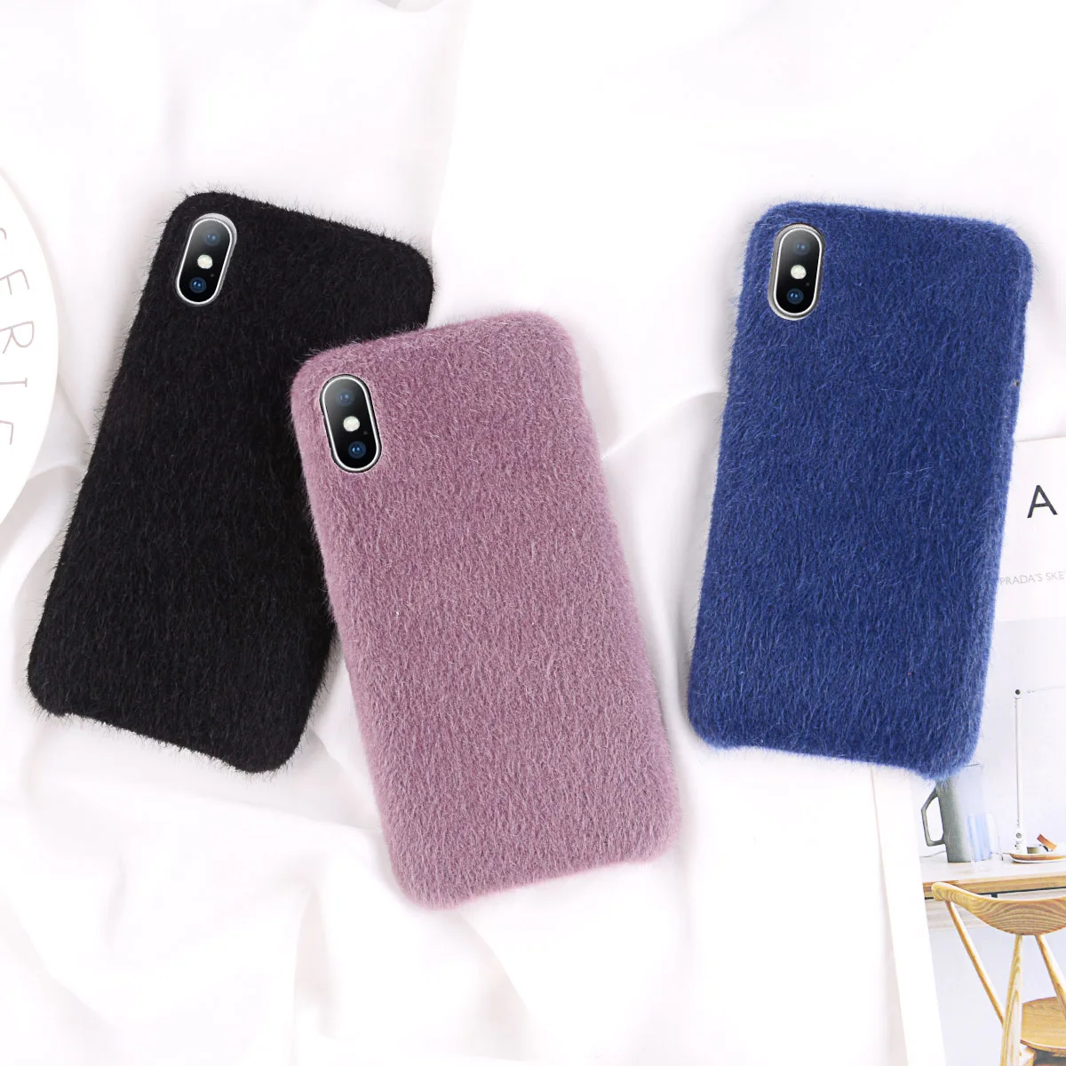 KJOEW плюшевые ткани чехол для телефона Apple IPhone X XS Max XR 8 7 6s 6 Plus теплый плюш Модный