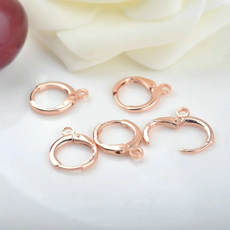 12 шт 12x14 мм 24K позолоченные серьги обруч для DIY Изготовление, поиск ювелирных изделий Аксессуары