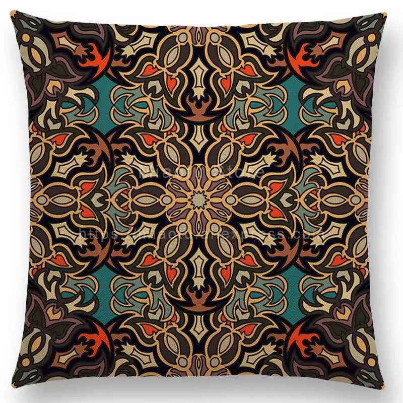 Boho Красочные цветы абстрактные этнические чехол для подушки с цветочным принтом узор мандалы дизайн Винтаж лоскутное Ретро наволочки - Цвет: a012716
