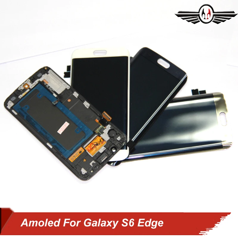 Супер AMOLED дисплей для SAMSUNG Galaxy S6 edge LCD G925 G925I G925F сенсорный экран дигитайзер + рамка