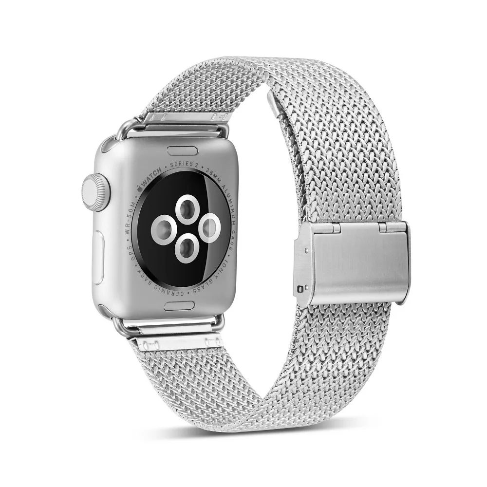 Ремешок из нержавеющей стали для Apple Watch 5 4 браслет с пряжкой наручных часов iwatch