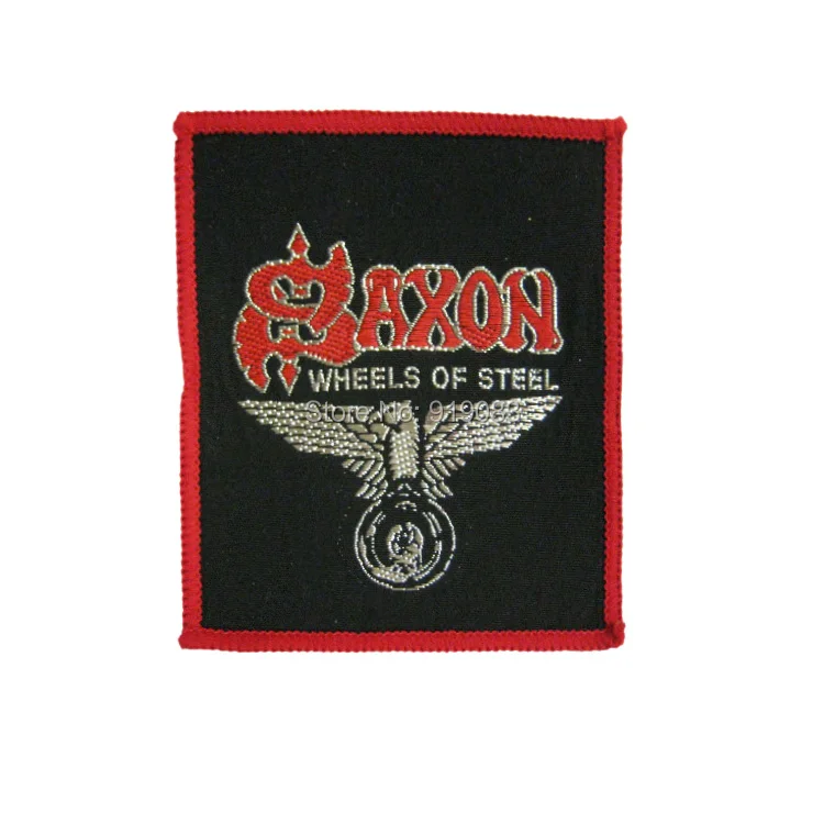 SAXON WHEELS OF STEEL Woven Iron On Patches винтажная музыкальная группа 1980 Рок Панк Ретро