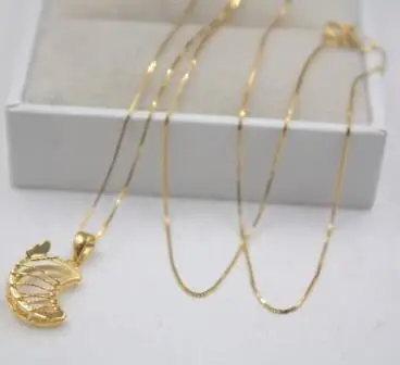 Yellow And Necklace Настоящее 18 к желтый кулон, розовое золото Женская Луна бабочка рисунок полые(только кулон) кулон лучший подарок 0,7-0,8 г ювелирные изделия леди - Цвет камня: Yellow And Necklace
