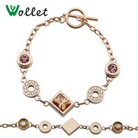 wollet jewelry set magnetic charm bracelet pendant necklace for women cz stone resin chain charming shell