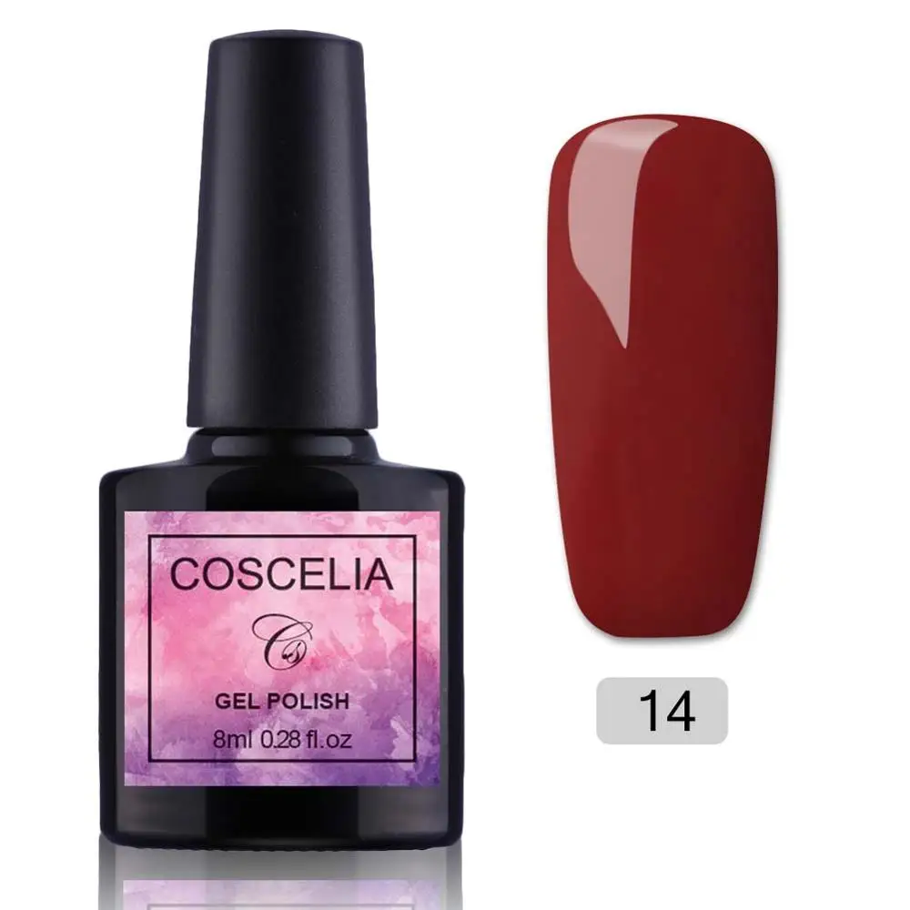 NO.14 COSCELIA 8ML40 цветов УФ гель лак для ногтей маникюрные инструменты для дизайна ногтей долговечный впитывающий гель для ногтей - Цвет: NO.14