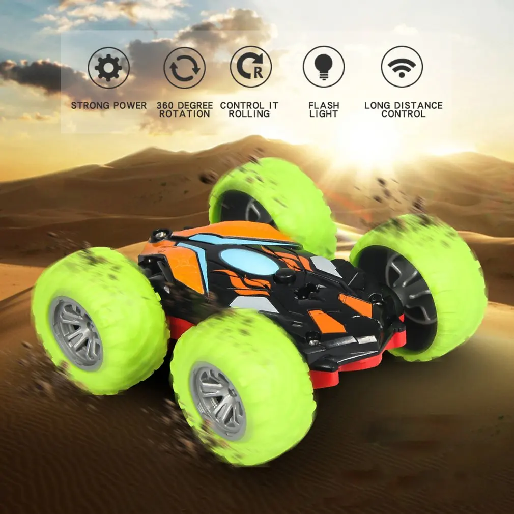 2019 Создайте игрушки 8031 1/48 RC трюковый Автомобиль 2 4G двухсторонний Флип 360 Вращение