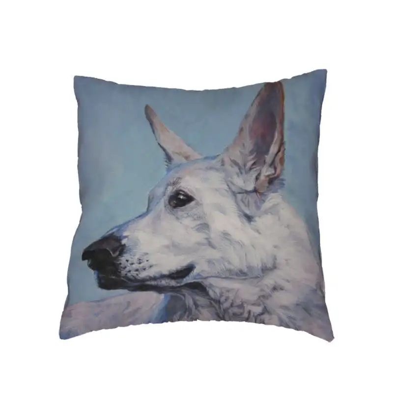 2018 горячие милые животные шаблон Наволочка немецкая овчарка Черная задняя 45*45 см