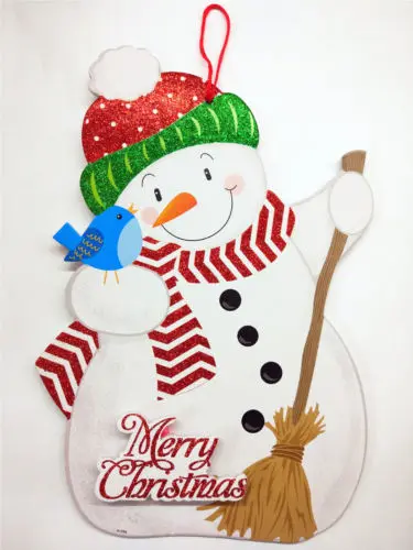 Лидер продаж новый Санта Клаус снеговик дерево дверь Рождественское украшение