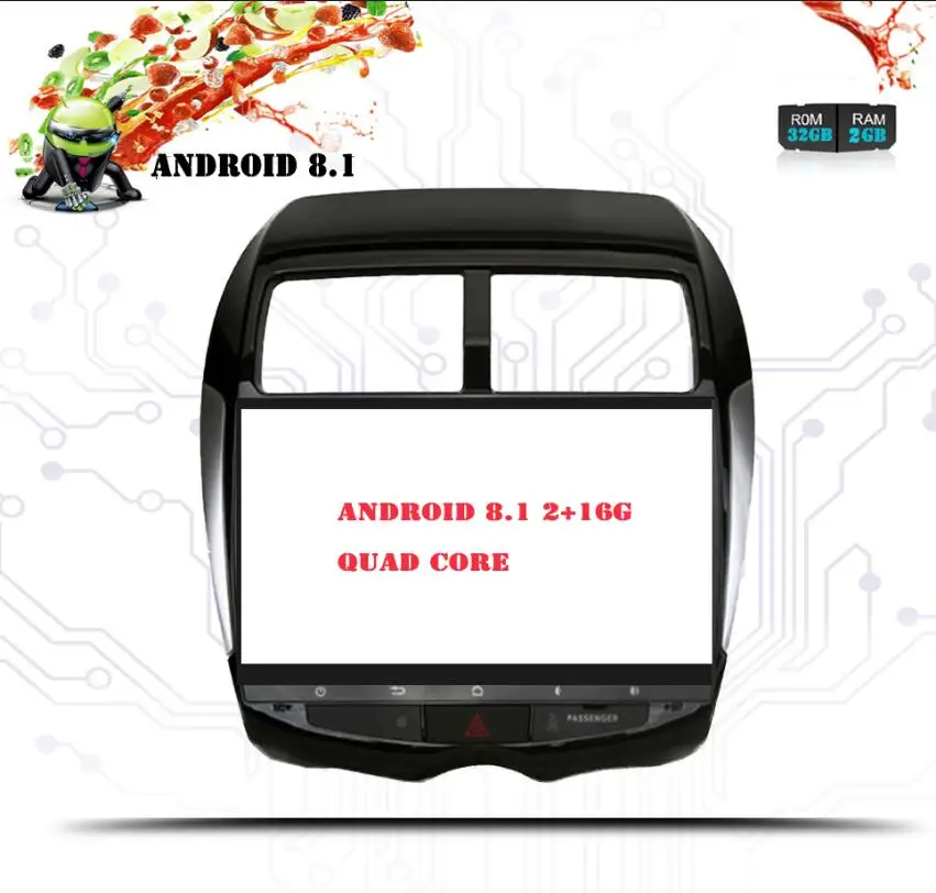 Android 8.1 2G 16G Ips Восьмиядерный Android автомобильный dvd для Mitsubishi ASX 2010- с gps-навигацией Радио Видео автомобильный стерео Мультимедийный Плеер - Цвет: Android 8.1 2G 16G