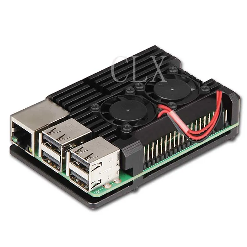 with fan Raspberry pi Shell Box Raspberry pi general aluminum alloy heat dissipation shell for Raspberry pi 2B/3B/3B - Цвет: with fan
