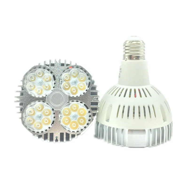 

DHL Free Super Bright E27 35W led par30 spotlight Lamp bulb White/Black 85-265V Led Lighting White/Warm white For Home lighting