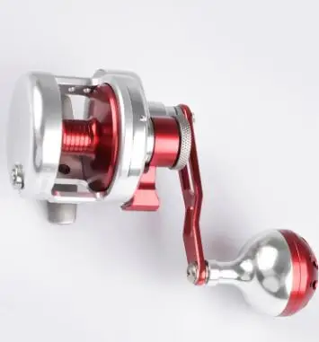 SILVER-RED COLOR Фирменная Новинка Киото SEABORG/ANYFISH BAY отсадки 200L/200R металла с ЧПУ отсадки катушка накладные катушки 6,1: 1 25KGS перетащите мощность - Цвет: SILVER-RED COLOR