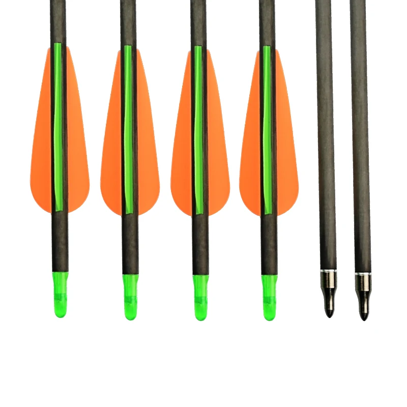 12 Pcs Arrows Carbon Arrow Spine 300 340 ID6.2mm Screw Point Hunting Shooting Recurve Compound Bow Archery Outdoor Sport | Спорт и