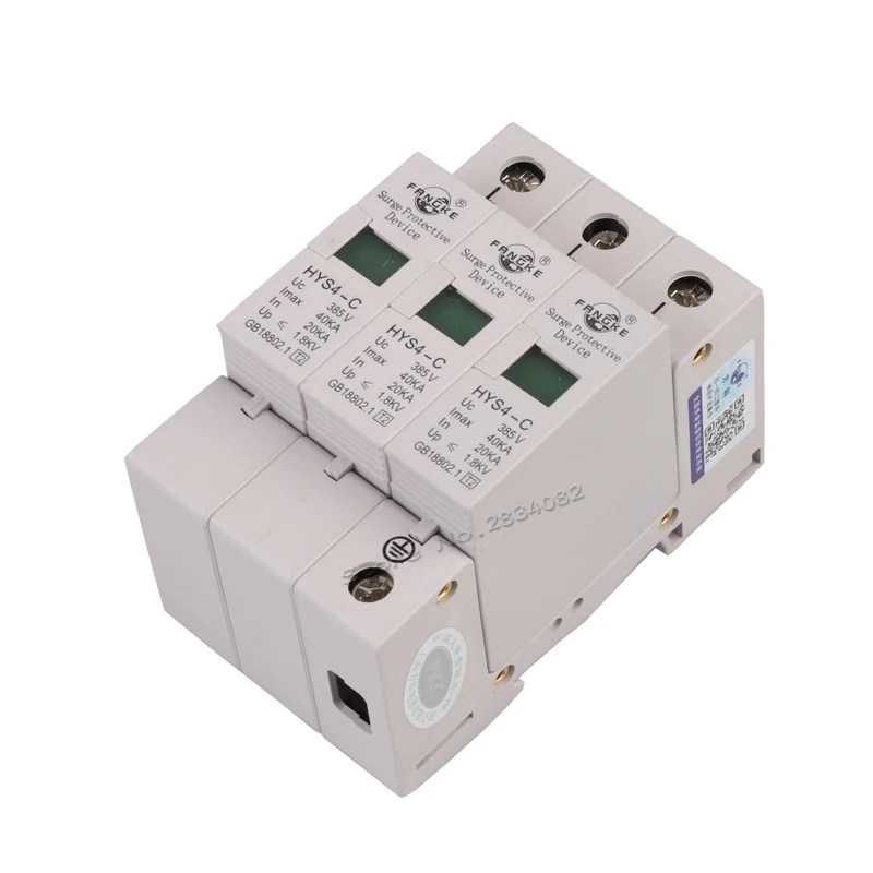 385V 20KA ~ 40KA 3 P полюсный SPD дом Защита от перенапряжения защитное Низковольтное