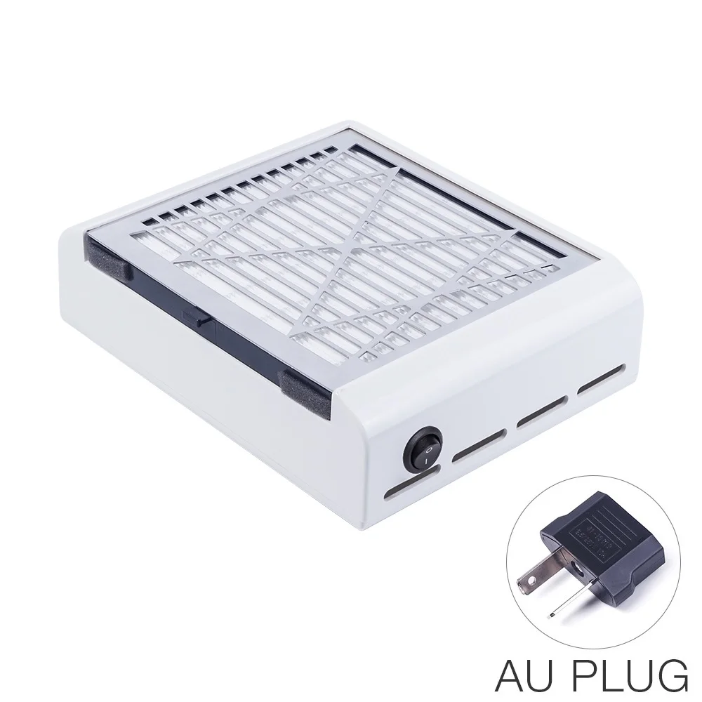 AU PLUG Горячий 40 Вт сборщик пыли для ногтей маникюрный аппарат всасывающий дрель для ногтей пыль для ногтей грязь Профессиональный Мощный пылесос вентилятор - Цвет: AU PLUG