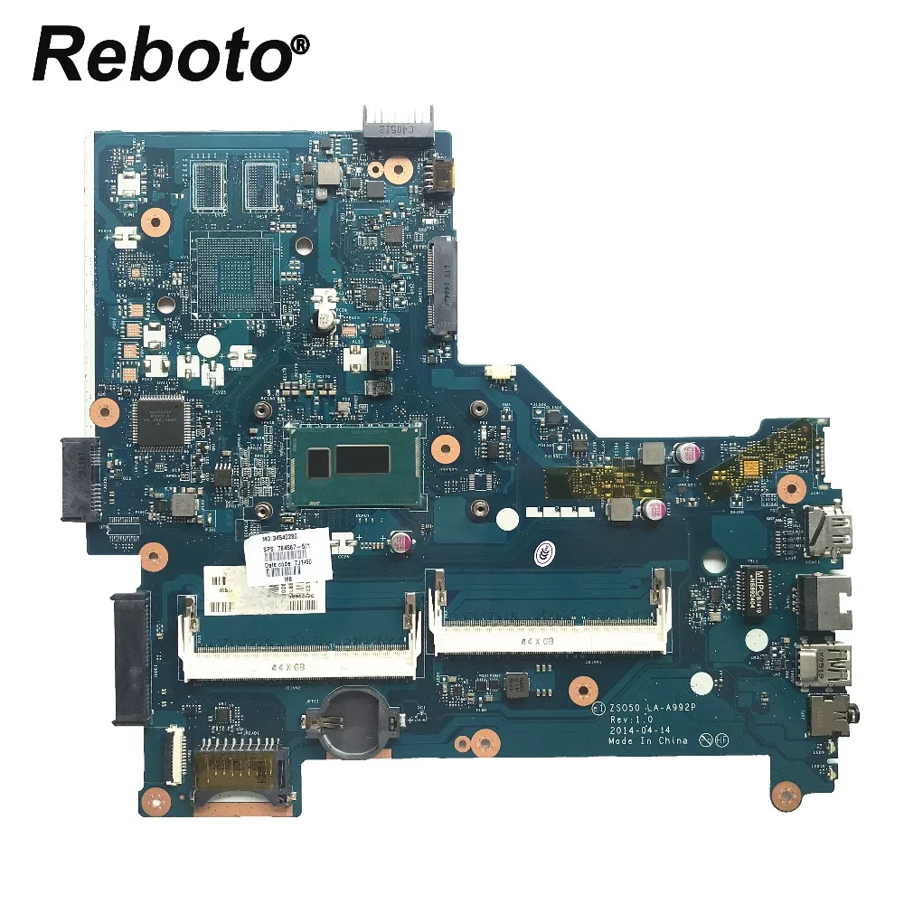 Reboto Высококачественная материнская плата для ноутбука hp 15-R 784567-501 LA-A992P с SR1EB ZSO50 I7-4510U MB протестированная Быстрая