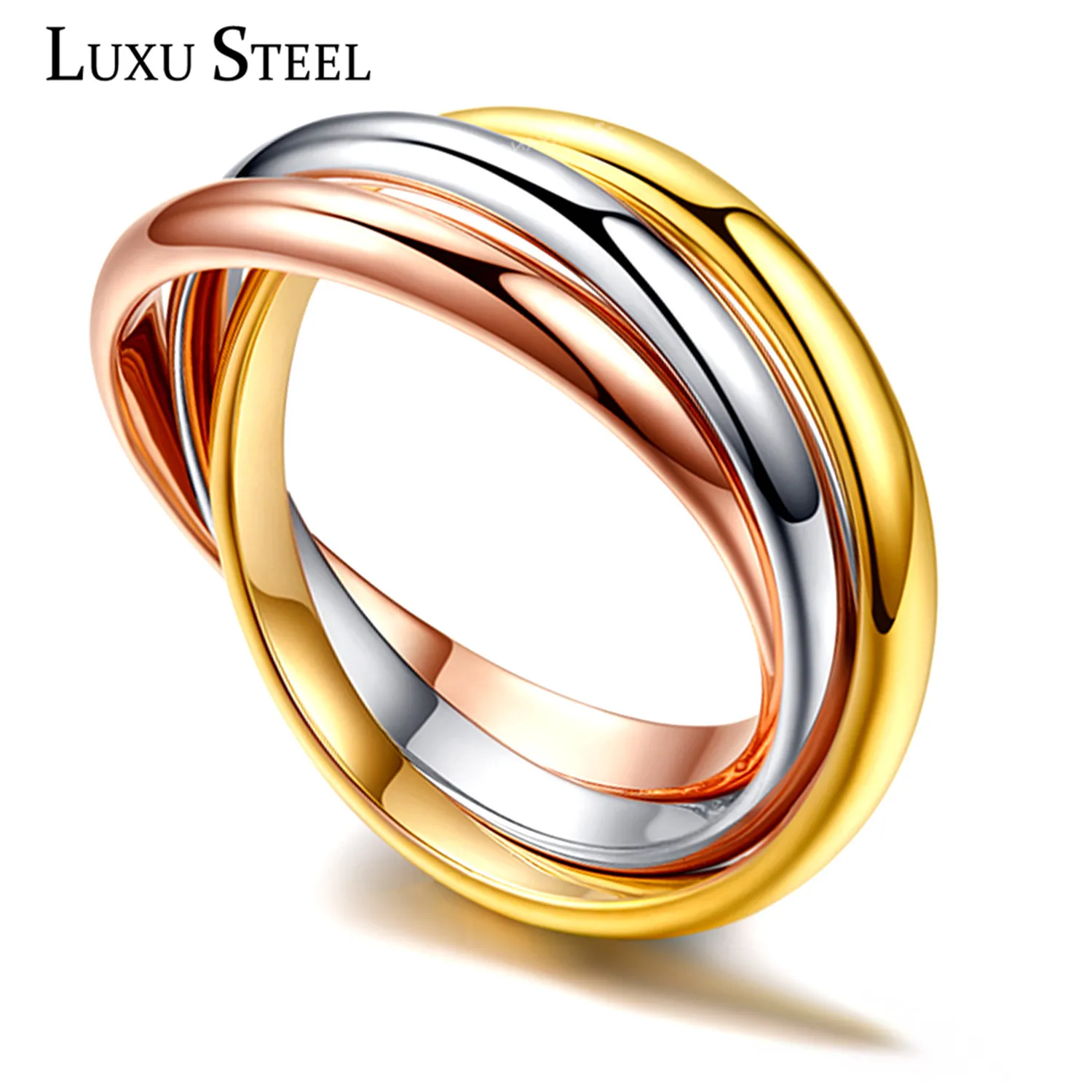 LUXU стальные кольца из нержавеющей стали для женщин обручавечерние партии 3