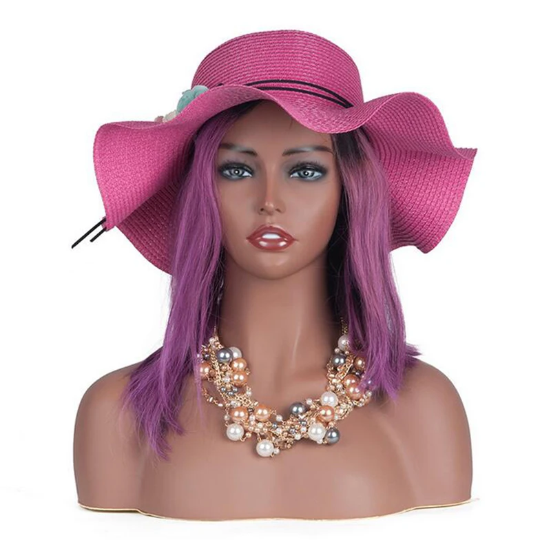 New 1pc Female Realistic Mannequin Head PVC Hat Glasses Diamond Necklace Display Mold Stand Torso Wig Manikin Head