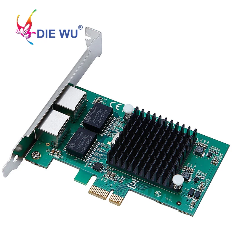Гигабитный двухпортовый сетевой адаптер DIEWU PCIe для сервера Lan-адаптер с Intel 82575 10/100