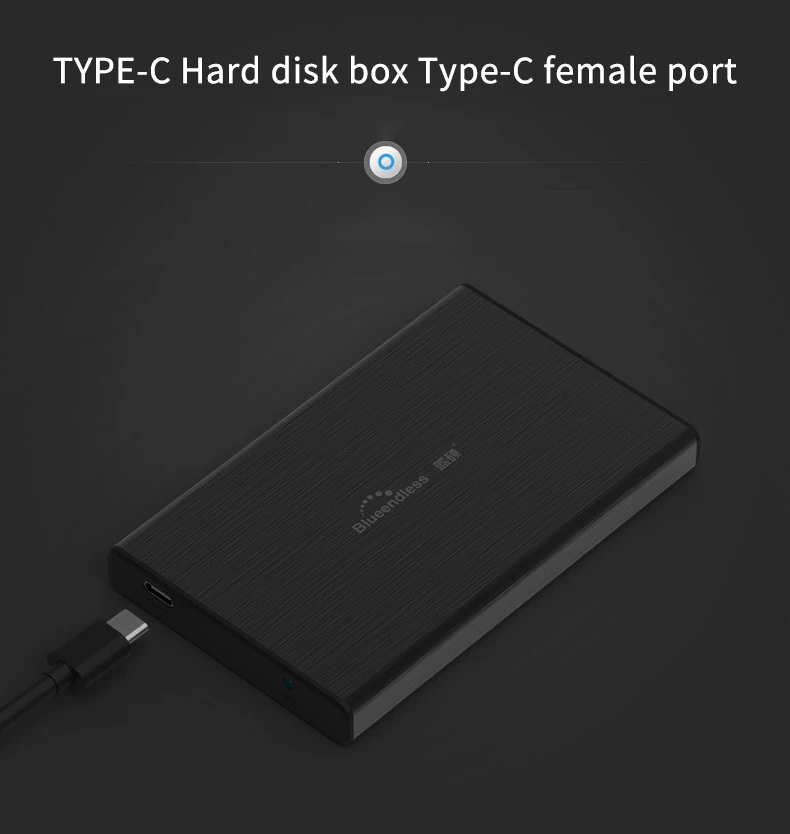 Алюминиевый Внешний hdd корпус HDD SSD sata для usb type C 3,1 высокоскоростной hdd usb c адаптер hdd 2,5 футляр для внешнего жесткого диска