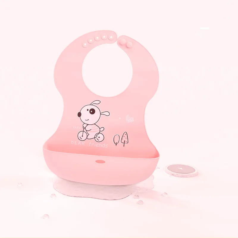 Детский силиконовый нагрудник с мультяшными принтами детский регулируемый